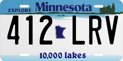 MN license plate 412LRV