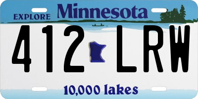 MN license plate 412LRW