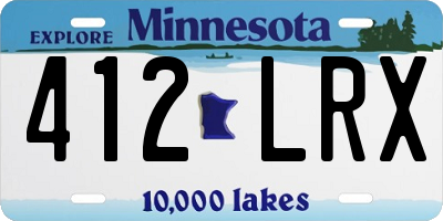 MN license plate 412LRX
