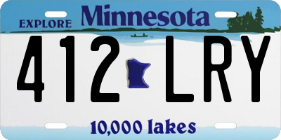 MN license plate 412LRY