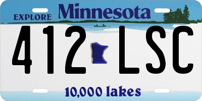 MN license plate 412LSC