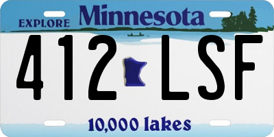 MN license plate 412LSF