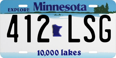 MN license plate 412LSG