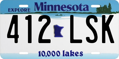 MN license plate 412LSK