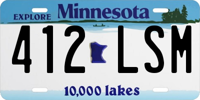 MN license plate 412LSM
