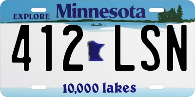 MN license plate 412LSN