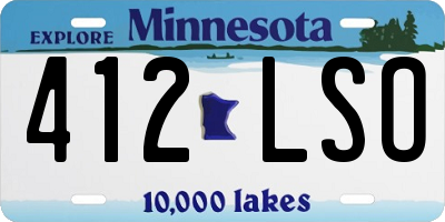 MN license plate 412LSO