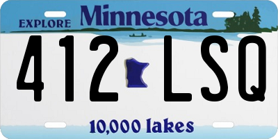 MN license plate 412LSQ