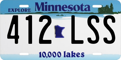 MN license plate 412LSS
