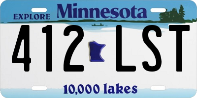 MN license plate 412LST