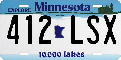 MN license plate 412LSX