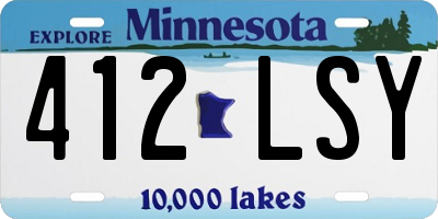 MN license plate 412LSY