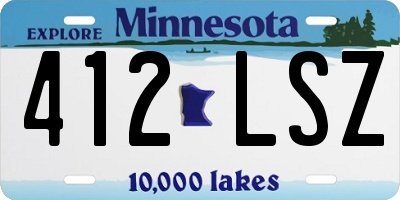 MN license plate 412LSZ