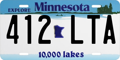 MN license plate 412LTA