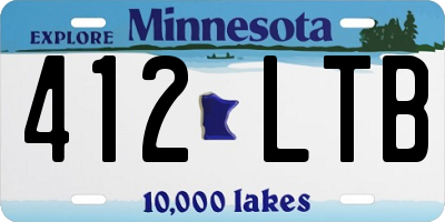 MN license plate 412LTB