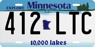 MN license plate 412LTC
