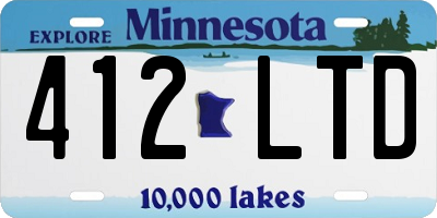 MN license plate 412LTD