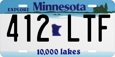 MN license plate 412LTF