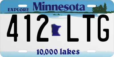 MN license plate 412LTG