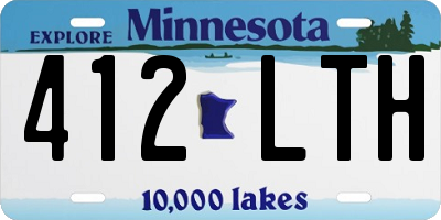 MN license plate 412LTH