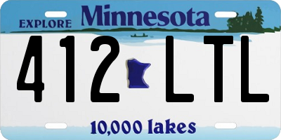 MN license plate 412LTL