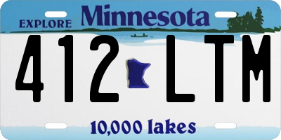 MN license plate 412LTM