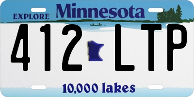 MN license plate 412LTP