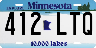 MN license plate 412LTQ