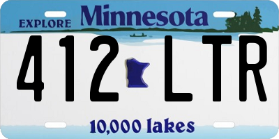 MN license plate 412LTR