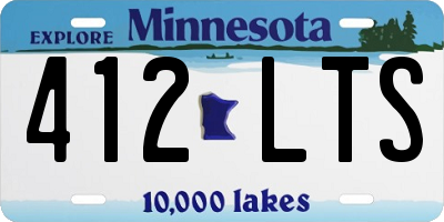 MN license plate 412LTS