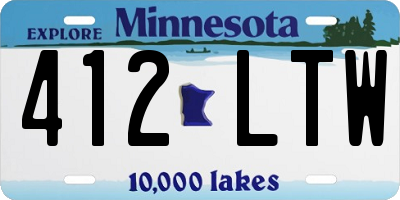 MN license plate 412LTW