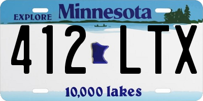 MN license plate 412LTX
