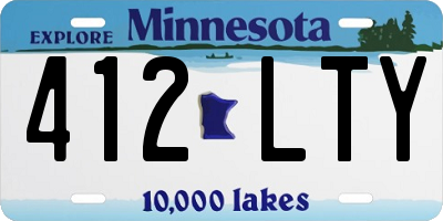 MN license plate 412LTY