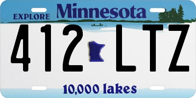MN license plate 412LTZ