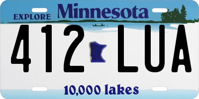MN license plate 412LUA