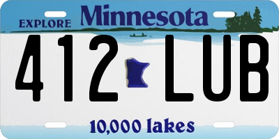 MN license plate 412LUB