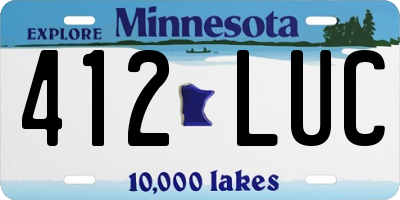 MN license plate 412LUC