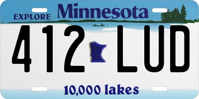 MN license plate 412LUD