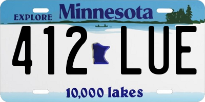 MN license plate 412LUE