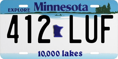 MN license plate 412LUF