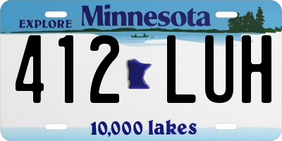 MN license plate 412LUH