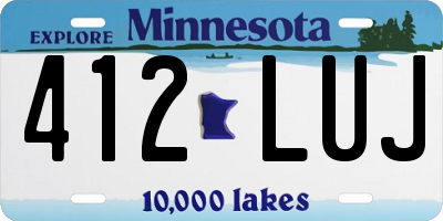 MN license plate 412LUJ