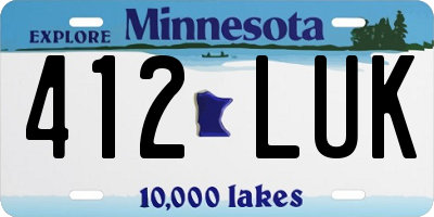 MN license plate 412LUK