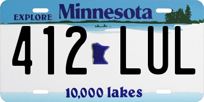 MN license plate 412LUL
