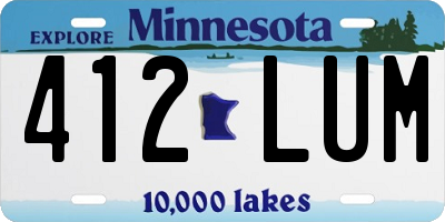 MN license plate 412LUM