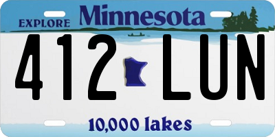 MN license plate 412LUN