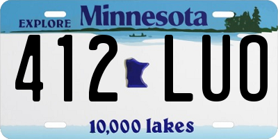 MN license plate 412LUO