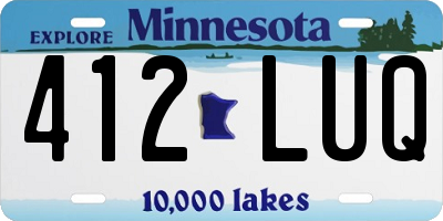 MN license plate 412LUQ