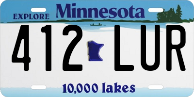 MN license plate 412LUR