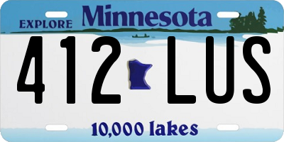 MN license plate 412LUS